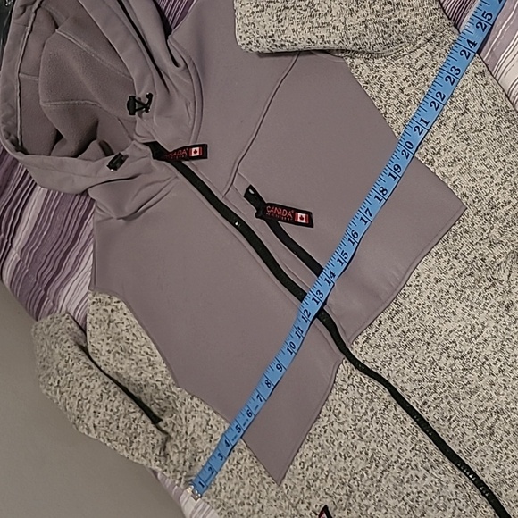 Canada WeatherGear Wmns Plus 1X Gray Fleece Hooded Jacket Warm Fall Winter - Picture 14 of 16